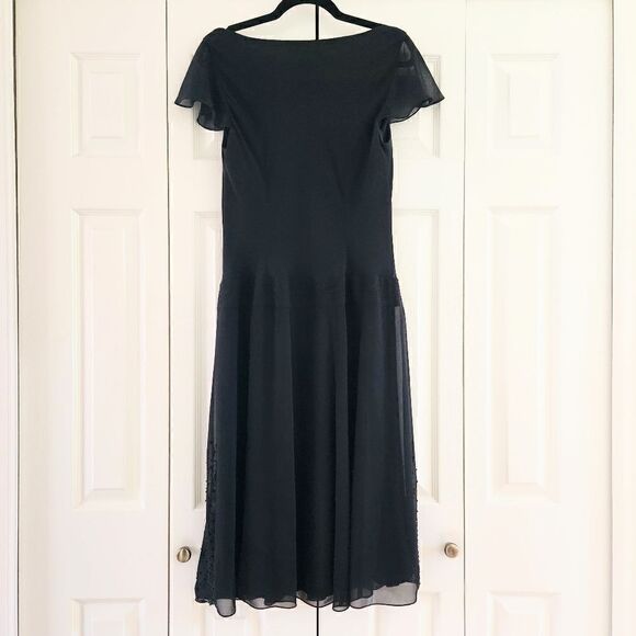 Bice Women's Black Cowl Neck Beaded Dress, US 10 - Picture 5 of 7